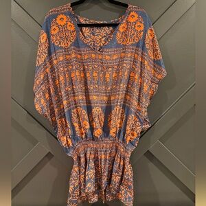NWOT Karma Highway Blue and Orange Tunic